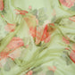 Pista Green floral print Organza Fabric MTF-31486 - TradeUNO