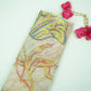Cream Abstract print Organza Fabric MTF-31484 - TradeUNO