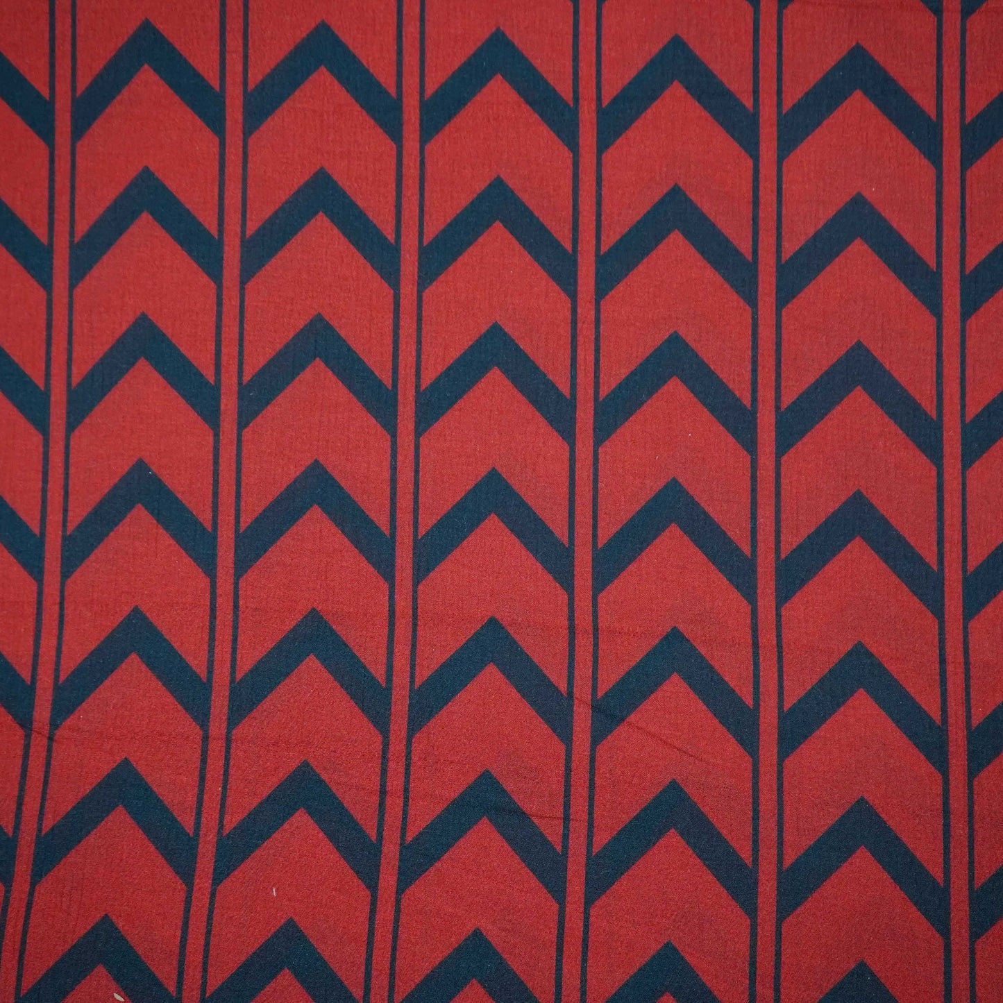 Maroon & Black Chevron print Chinnon Fabric MT-31176