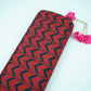 Maroon & Black Chevron print Chinnon Fabric MT-31176
