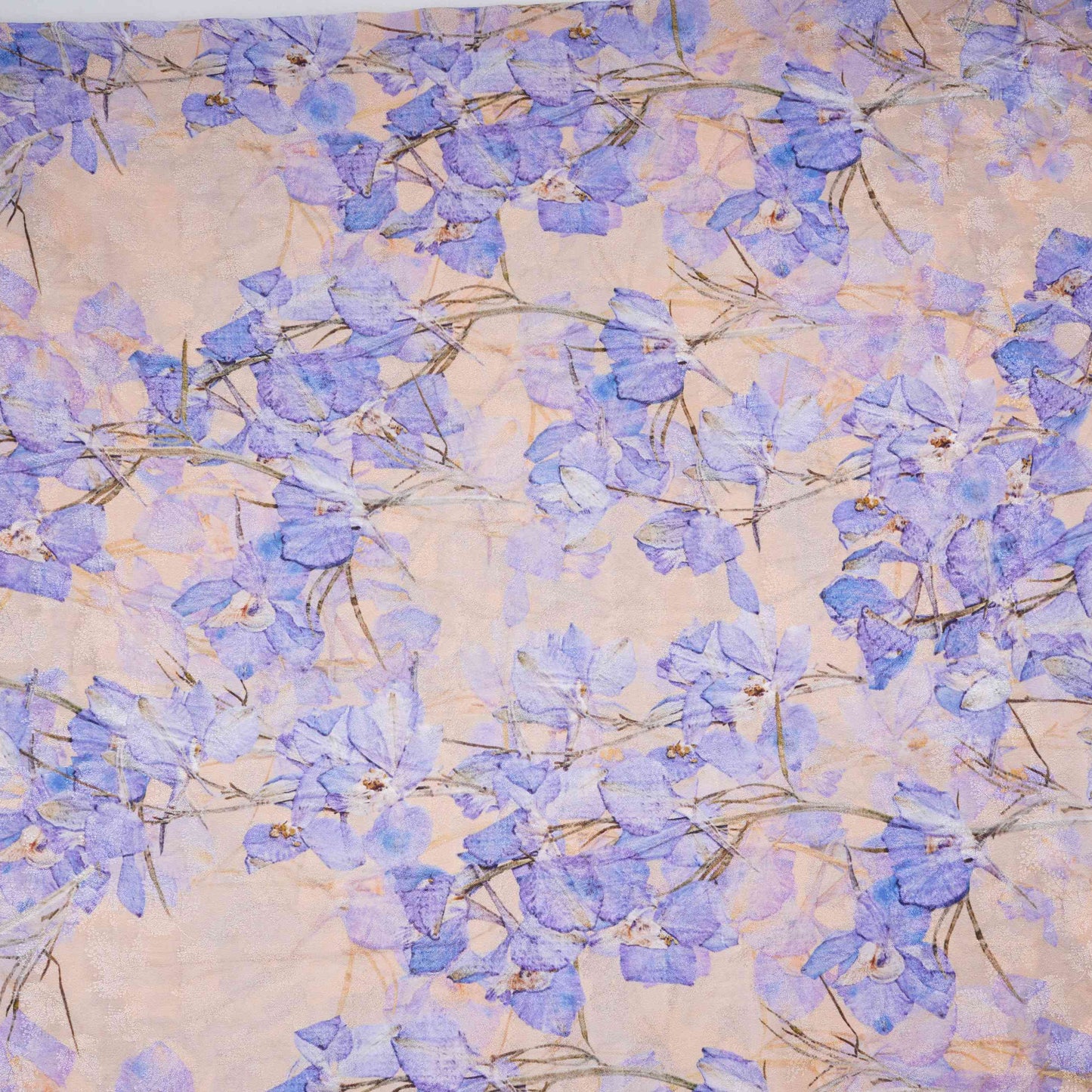 Beige Gold floral Jacquard print Pure Crepe Fabric MTF-31481