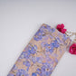 Beige Gold floral Jacquard print Pure Crepe Fabric MTF-31481