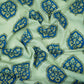 Royal Blue Mughal Buta floral print Chinnon Fabric MT-31177
