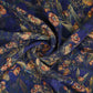 Royal Blue floral Jacquard print Pure Crepe Fabric MTF-31473
