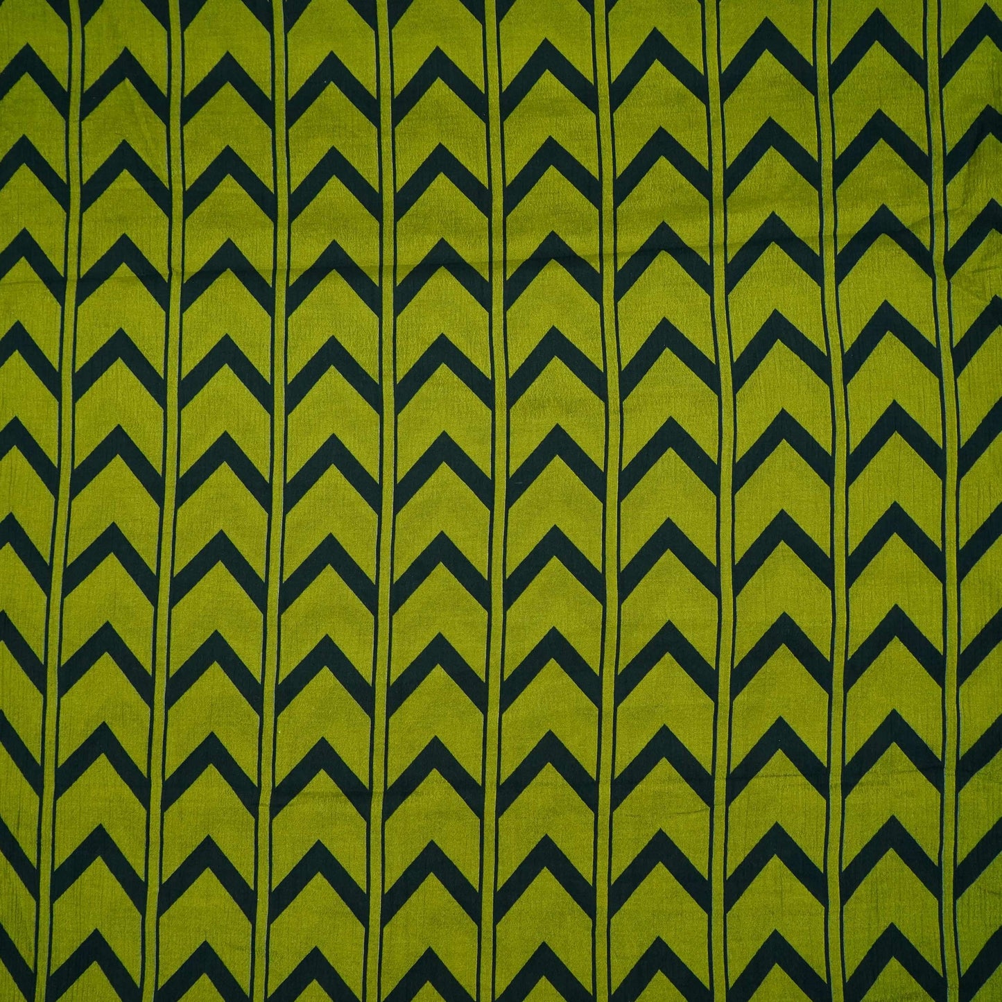 Olive Green & Black Chevron print Chinnon Fabric MT-31180