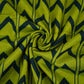 Olive Green & Black Chevron print Chinnon Fabric MT-31180
