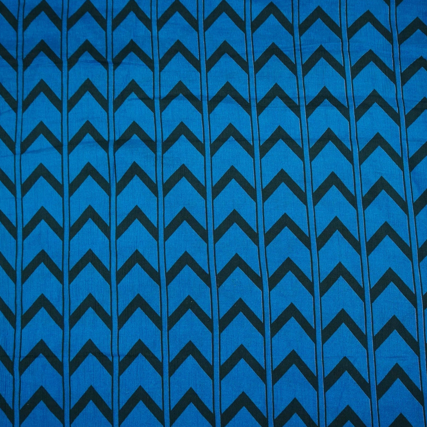 Royal Blue & Black Chevron print Chinnon Fabric MT-31178