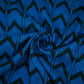 Royal Blue & Black Chevron print Chinnon Fabric MT-31178