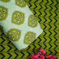 Olive Green & Black Chevron print Chinnon Fabric MT-31180