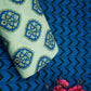 Royal Blue & Black Chevron print Chinnon Fabric MT-31178