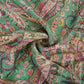 Teal Green Paisley Jacquard print Pure Crepe Fabric MTF-31479
