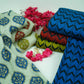 Royal Blue & Black Chevron print Chinnon Fabric MT-31178