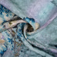 Dusty Aqua floral Jacquard print Pure Crepe Fabric MTF-31480