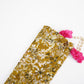 Mehendi Gold floral Jacquard print Pure Crepe Fabric MTF-31482