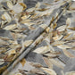 Smoke Grey Tropical floral Jacquard print Pure Crepe Fabric MTF-31474