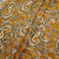 Mustard Ochre Paisley Jacquard print Pure Crepe Fabric MTF-31476