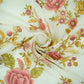 Off White Floral Sequence Embroidery Pure Banaras Mul Chanderi Fabric SGS-30700