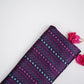 Deep Wine Geometrical Stripes Bemberg Modal Silk Fabric KTP-31400