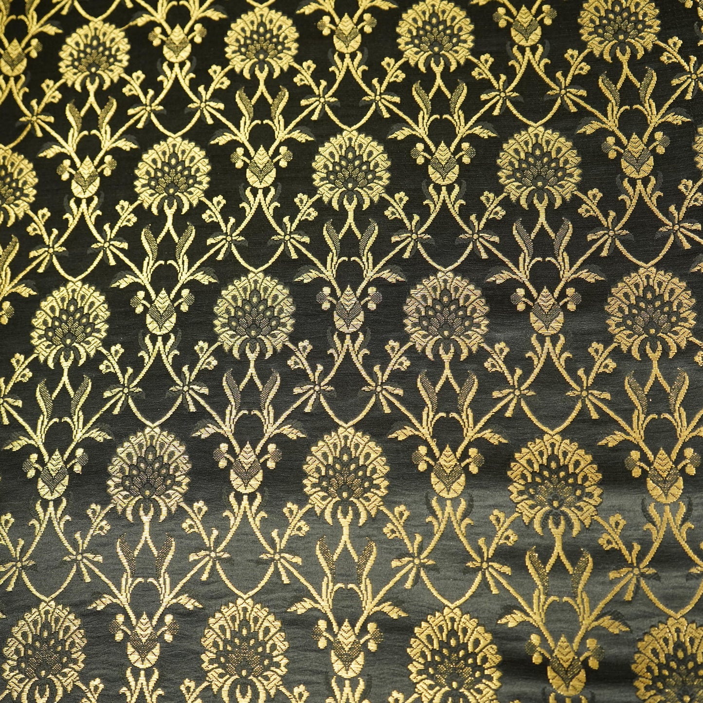 Black Brocade Fabric 22510