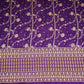 Purple Zari cutdana embroidery Russian Silk Fabric TF-31118