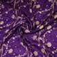 Purple Zari cutdana embroidery Russian Silk Fabric TF-31118