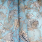 Sky Blue floral print with jacquard Organza Fabric MT-31170