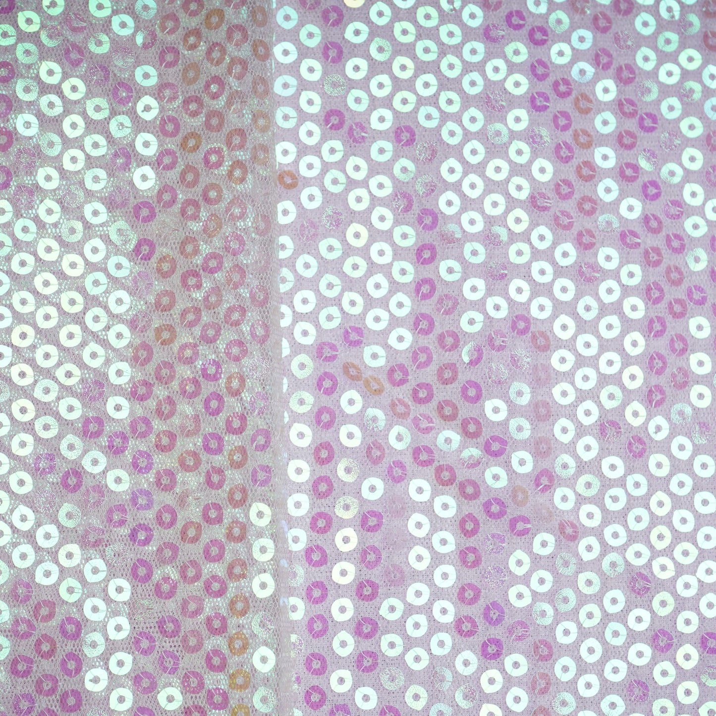 White Multicolor sequins Embroidery Net Fabric 21098