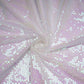 White Multicolor sequins Embroidery Net Fabric 21098