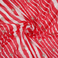Bright Red Leheriya Mirror embroidery Georgette Fabric GTS-31512