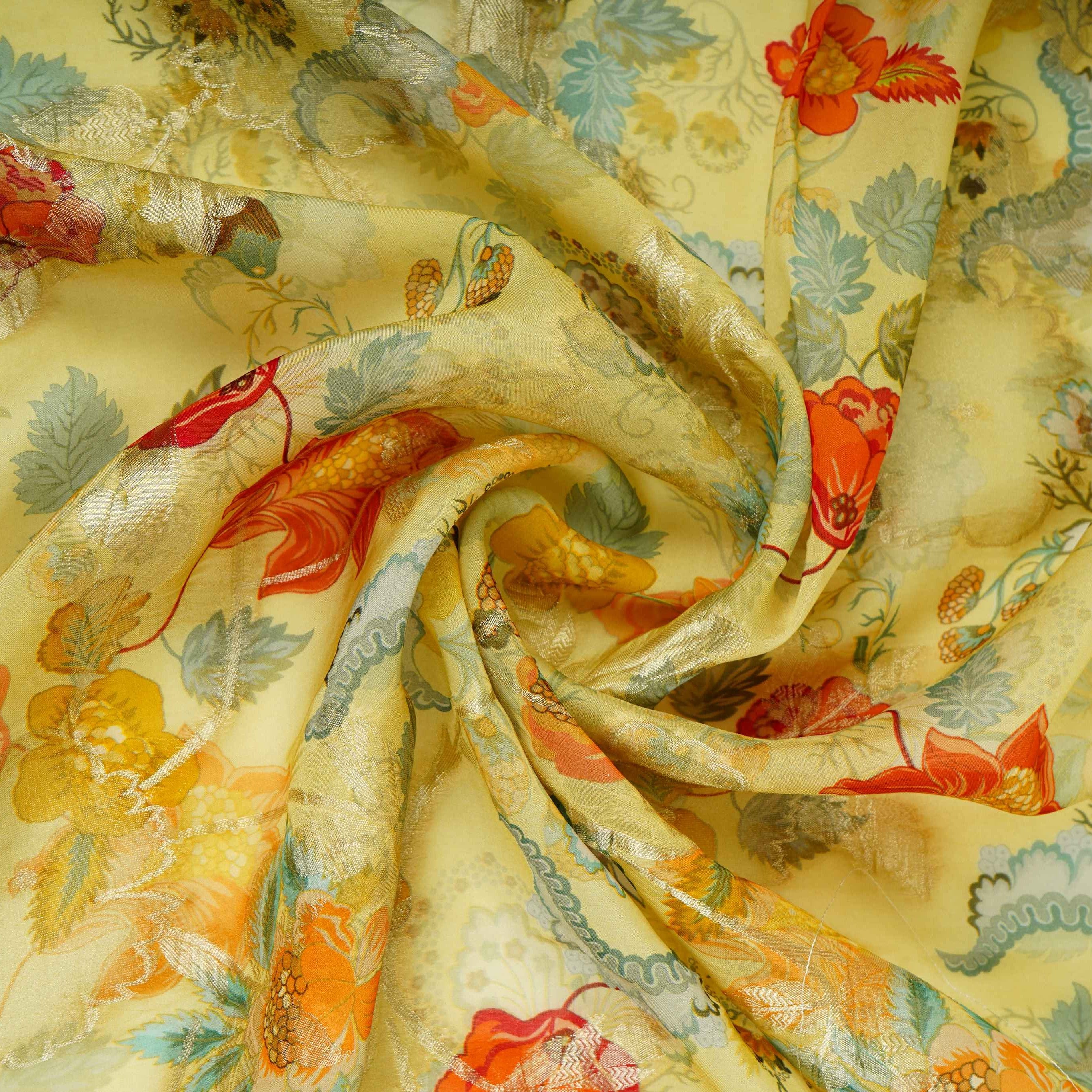 Pista floral print with jacquard Organza Fabric MT-31173 - TradeUNO