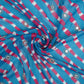 Peacock Blue Leheriya Mirror embroidery Georgette Fabric GTS-31504 - TradeUNO