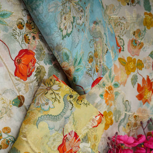 Pista floral print with jacquard Organza Fabric MT-31173 - TradeUNO
