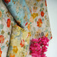 Off White floral print with jacquard Organza Fabric MT-31171