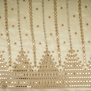 Golden Mirror thread cutdana embroidery Dyeable Kanjivaram Silk Fabric TF-31149 - TradeUNO