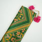Bottle Green Chintz Border panel Bemberg Modal Silk Fabric KTP-31407