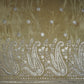 Brown Paisley Zari Embroidery Tissue Fabric 20952