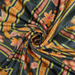 Midnight Blue Chintz Border panel Bemberg Modal Silk Fabric KTP-31405