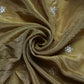 Brown Paisley Zari Embroidery Tissue Fabric 20952