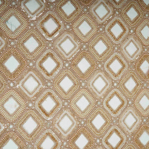 Beige cutwork thread cutdana embroidery Net Fabric AC-31126 - TradeUNO