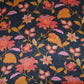 Midnight Blue Chintz floral print Bemberg Modal Silk Fabric KTP-31404