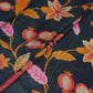 Midnight Blue Chintz floral print Bemberg Modal Silk Fabric KTP-31404