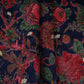 Navy Blue floral Jari Jacquard Pure Bemberg Crepe Fabric MTFG-31093
