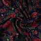 Navy Blue floral Jari Jacquard Pure Bemberg Crepe Fabric MTFG-31093