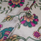 Ivory Mughal floral print Bemberg Modal Silk Fabric KTP-31394
