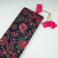 Navy Blue floral Jari Jacquard Pure Bemberg Crepe Fabric MTFG-31093
