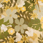 Olive Green floral print Bemberg Modal Silk Fabric KTP-31415