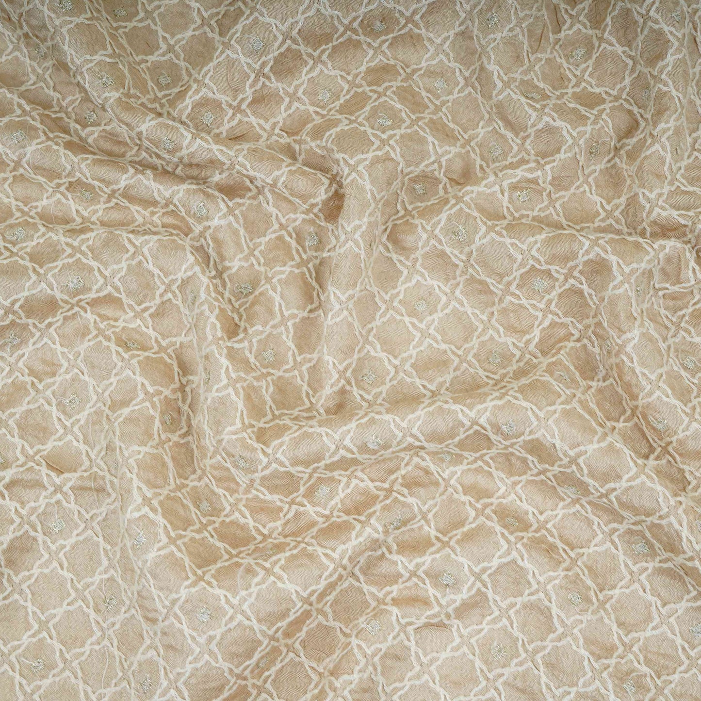 Khaki thread sequins embroidery Mysor Silk Fabric VI-31004