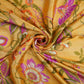Honey Mustard floral print Bemberg Modal Silk Fabric KTP-31417