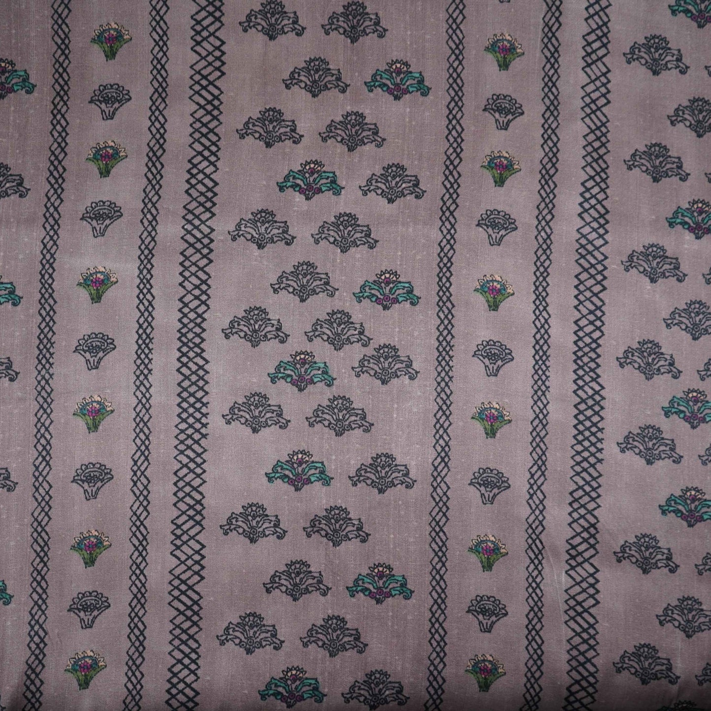 Dusty Mauve Ajrakh print Bemberg Modal Silk Fabric KTP-31433
