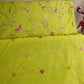 Parrot floral embroidery motif Mul Chanderi Fabric DC-29677
